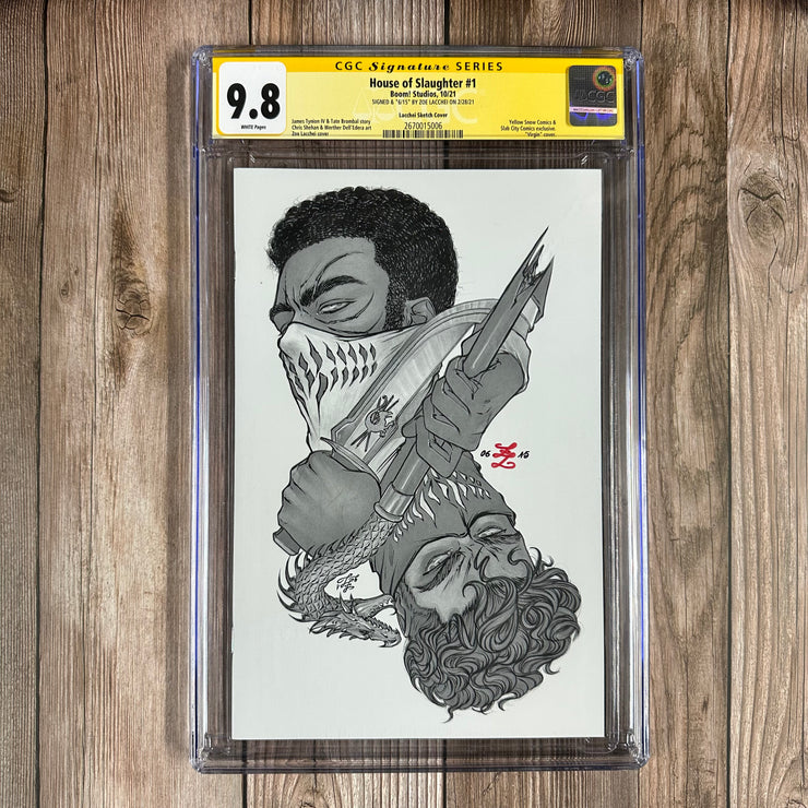 House of Slaughter #1 CGC 9.8 WP SS Signed & "6/15" by Zoe Lacchei, Lacchei Sketch Cover, Yellow Snow Comics & Slab City Comics exclusive "Virgin" cover, 1st appearance of Jace Boucher (BW-006)