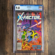 X-Factor #1 CGC 9.8 , Origin and 1st app of X-Factor, and Cameron Hodge and Rusty Collins, NEWSSTAND