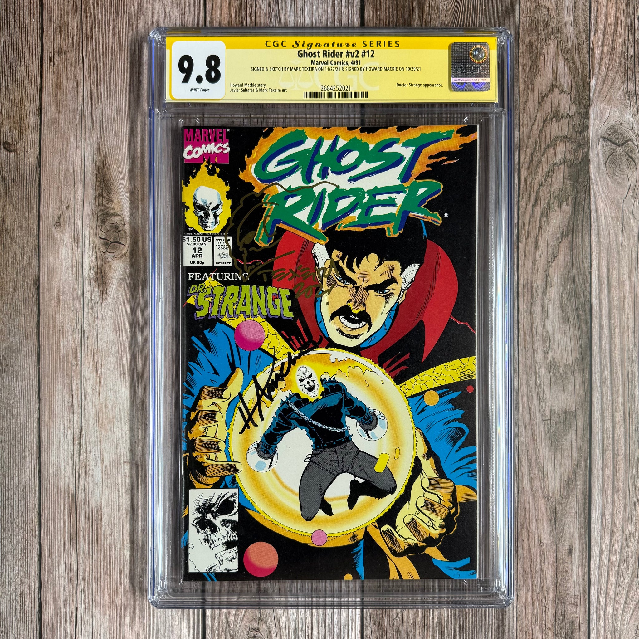 Ghost Rider #12 CGC 9.8 WP SS Signed and Sketched by Mark Texeira