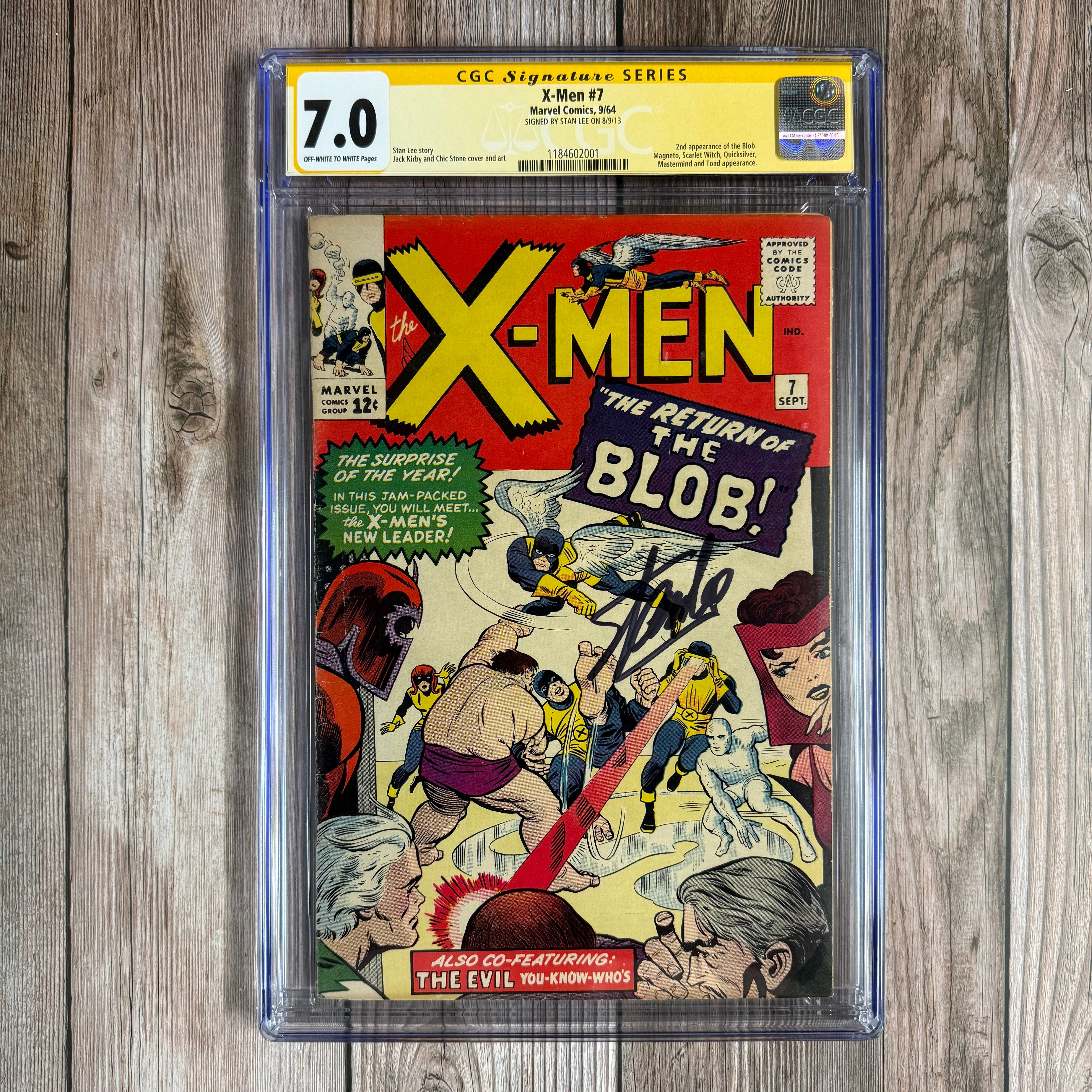 X-Men #7 CGC 7.0 SS Signed by Stan Lee, 1st Appearance of Cerebro