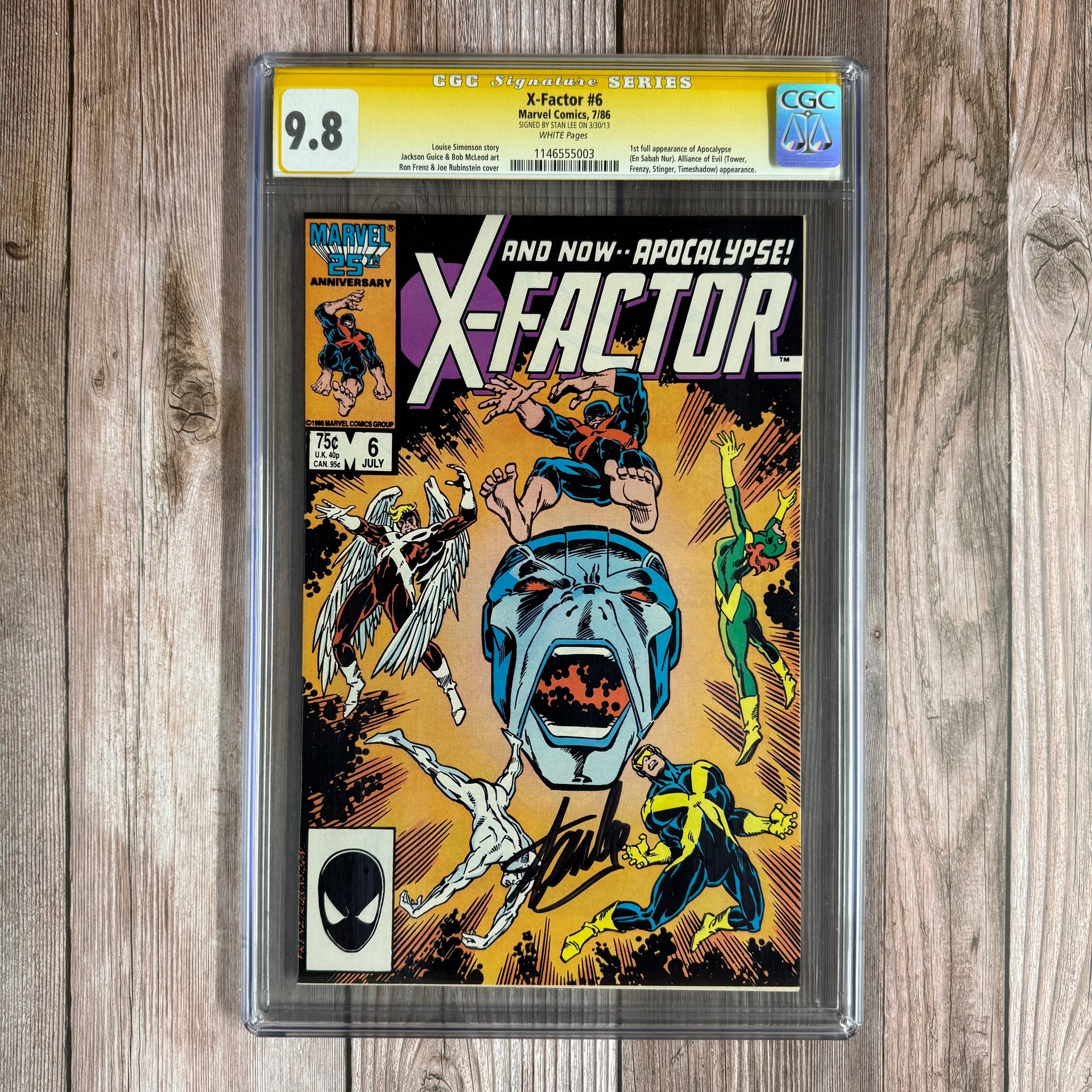 X-Factor #6 CGC 9.8 WP SS Signed by Stan Lee 1st Full Appearance