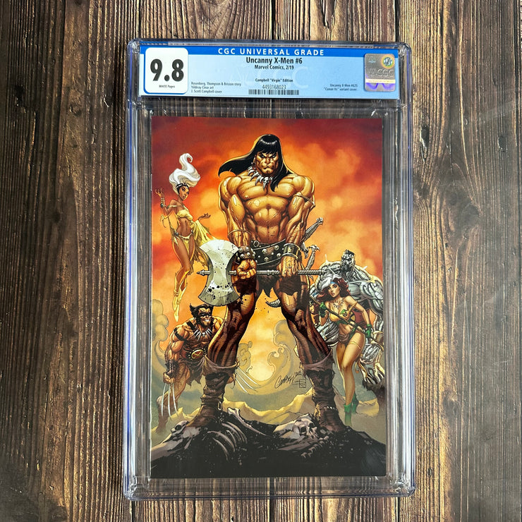 Uncanny X-Men #6 CGC 9.8 WP, Campbell Variant Virgin Edition, Conan VS Variant Cover, Uncanny X-Men #625