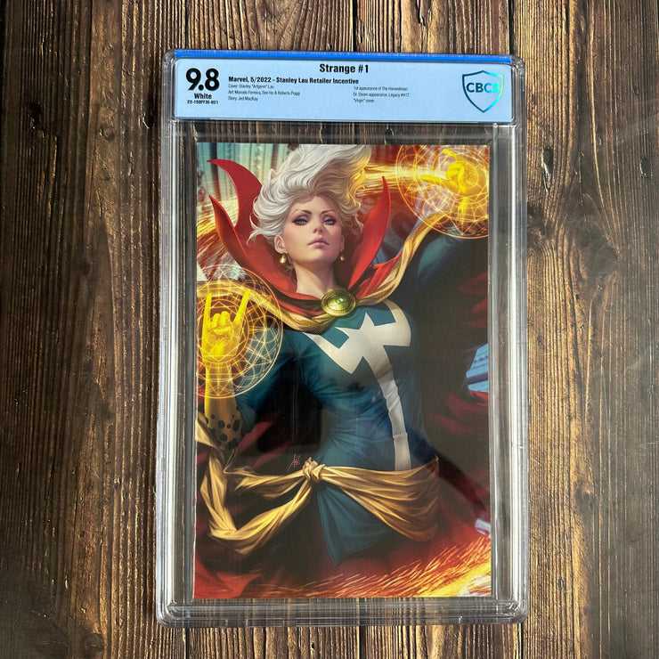 Strange #1 CBCS 9.8 WP, 1:200 Stanley Lau Retailer Incentive, Variant cover art by Artgerm, 1st appearance of the Harvestman, 1st team appearance of the Blasphemy Cartel