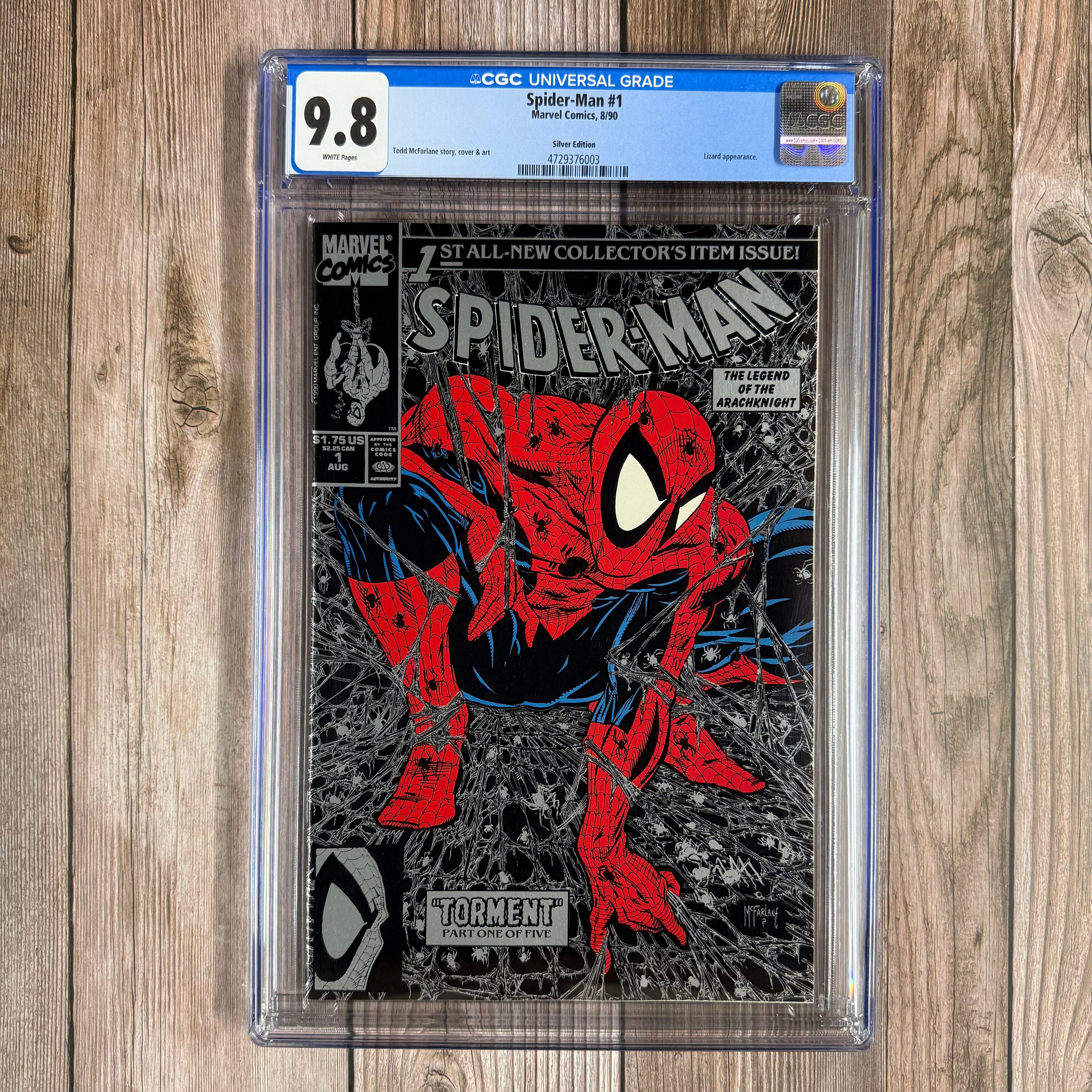 Spider-Man #1 CGC 9.8 WP Silver Edition, Premiere issue of the