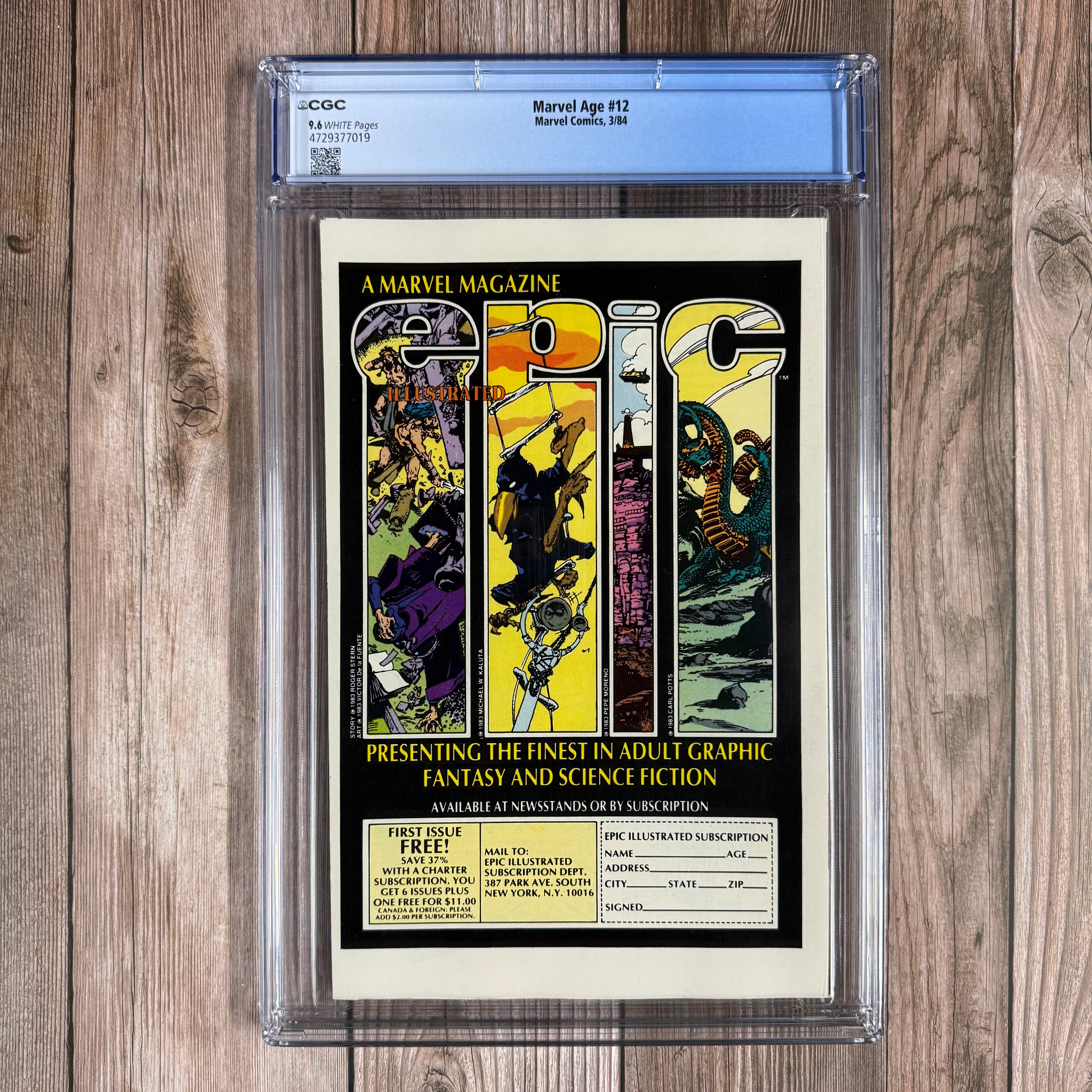 Marvel Age #12 CGC 9.6 WP Spider-Man's black costume concept art