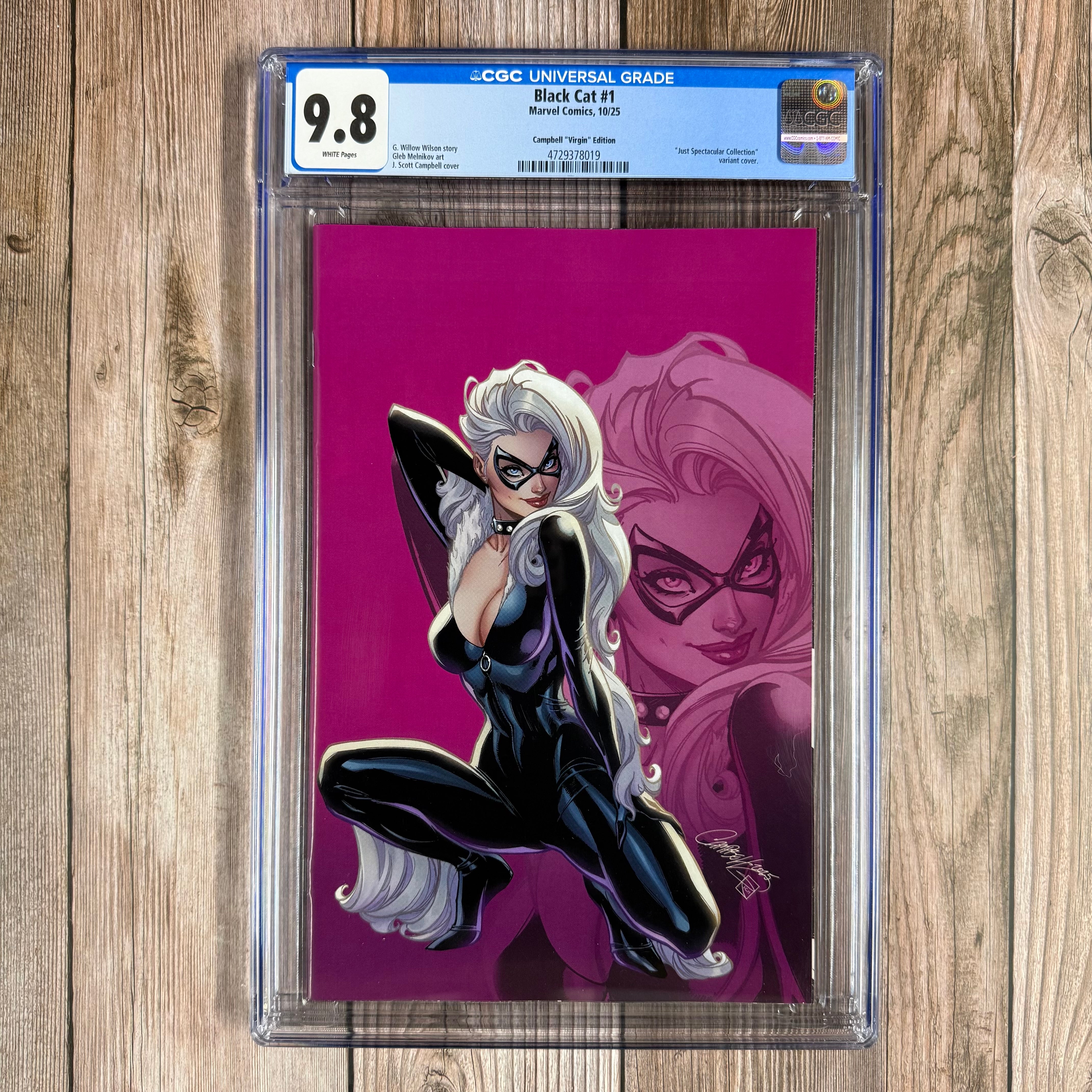 Black Cat #1 CGC 9.8 WP 1:100 Just Spectacular Collection Virgin
