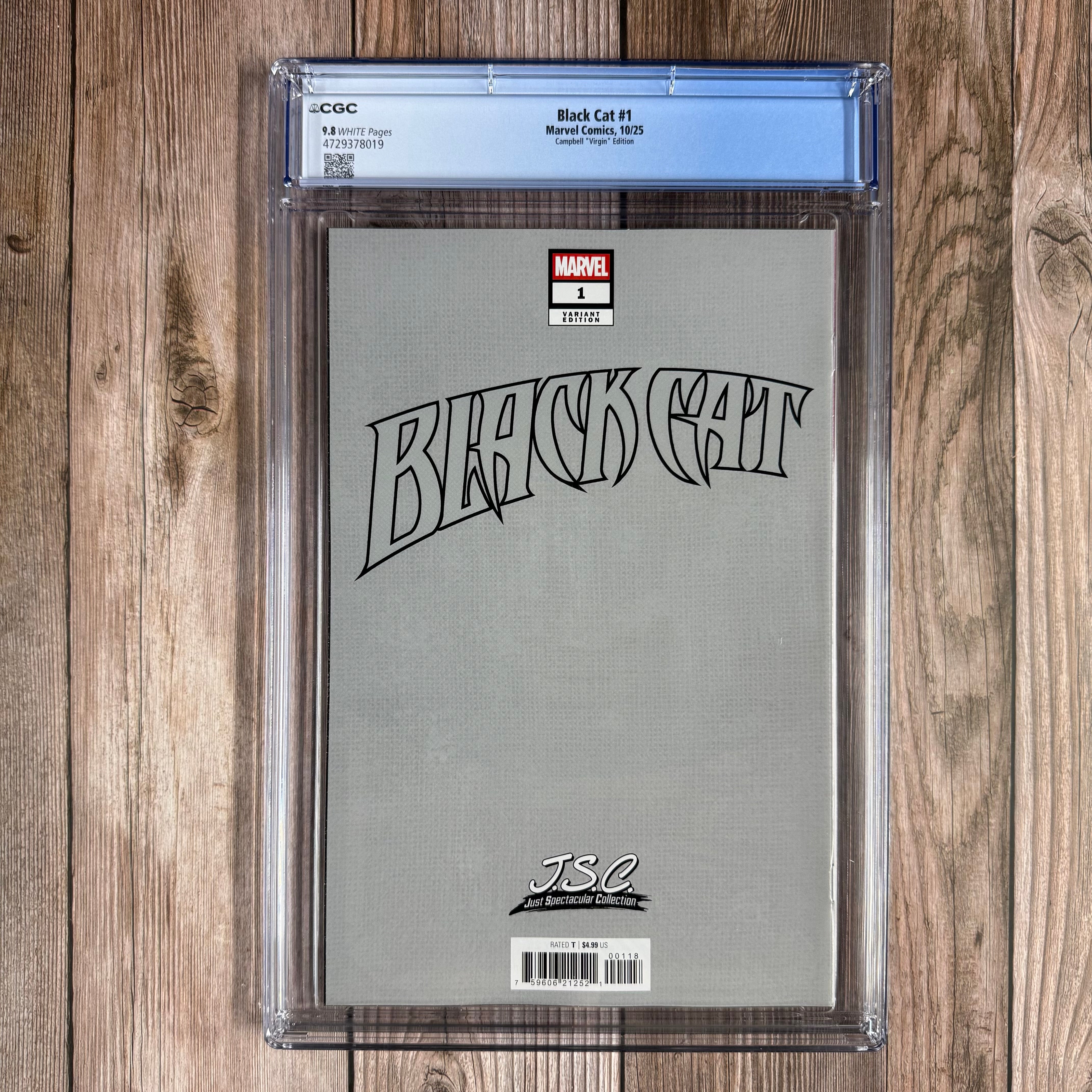 Black Cat #1 CGC 9.8 WP 1:100 Just Spectacular Collection Virgin