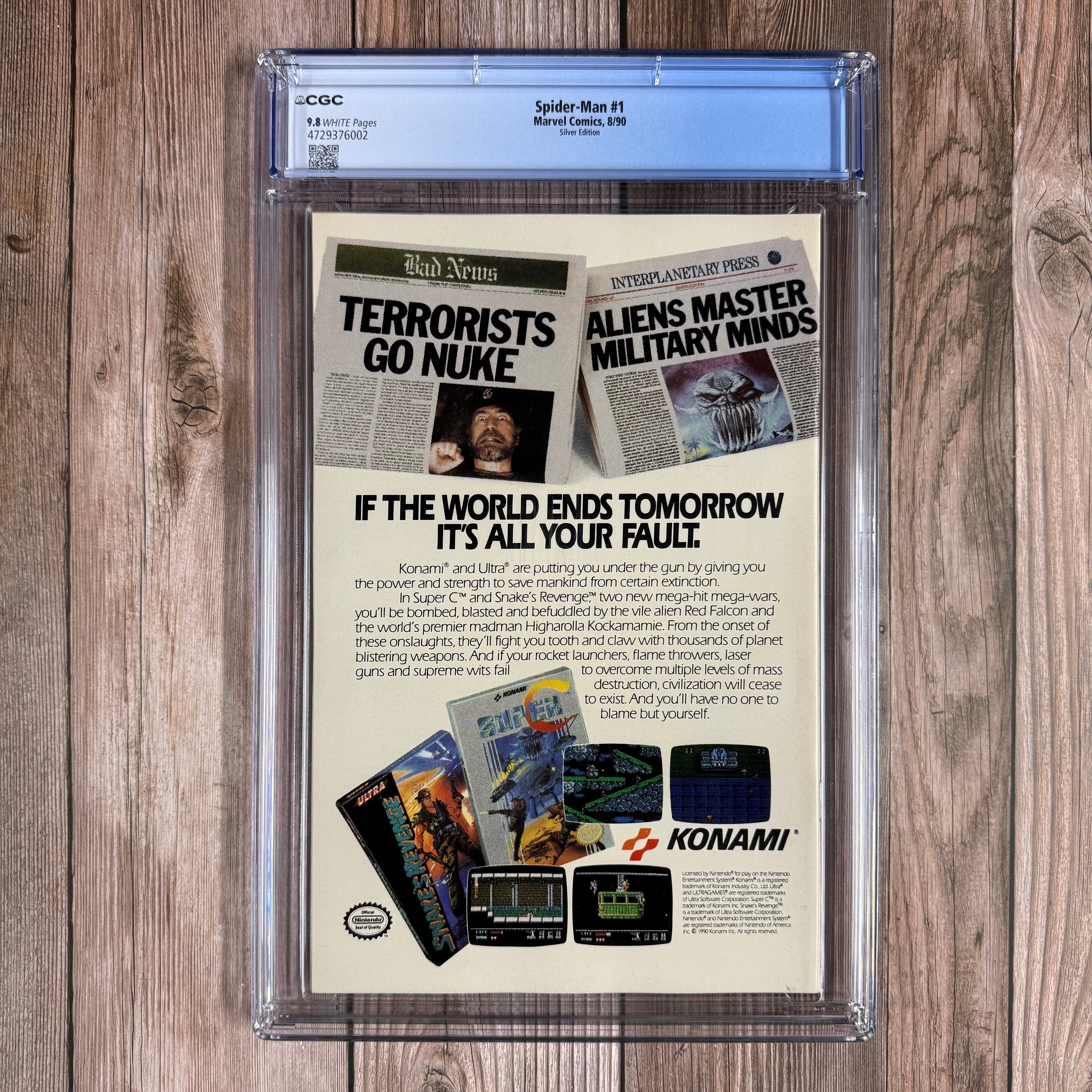 Spider-Man #1 CGC 9.8 WP Silver Edition, Premiere issue of the