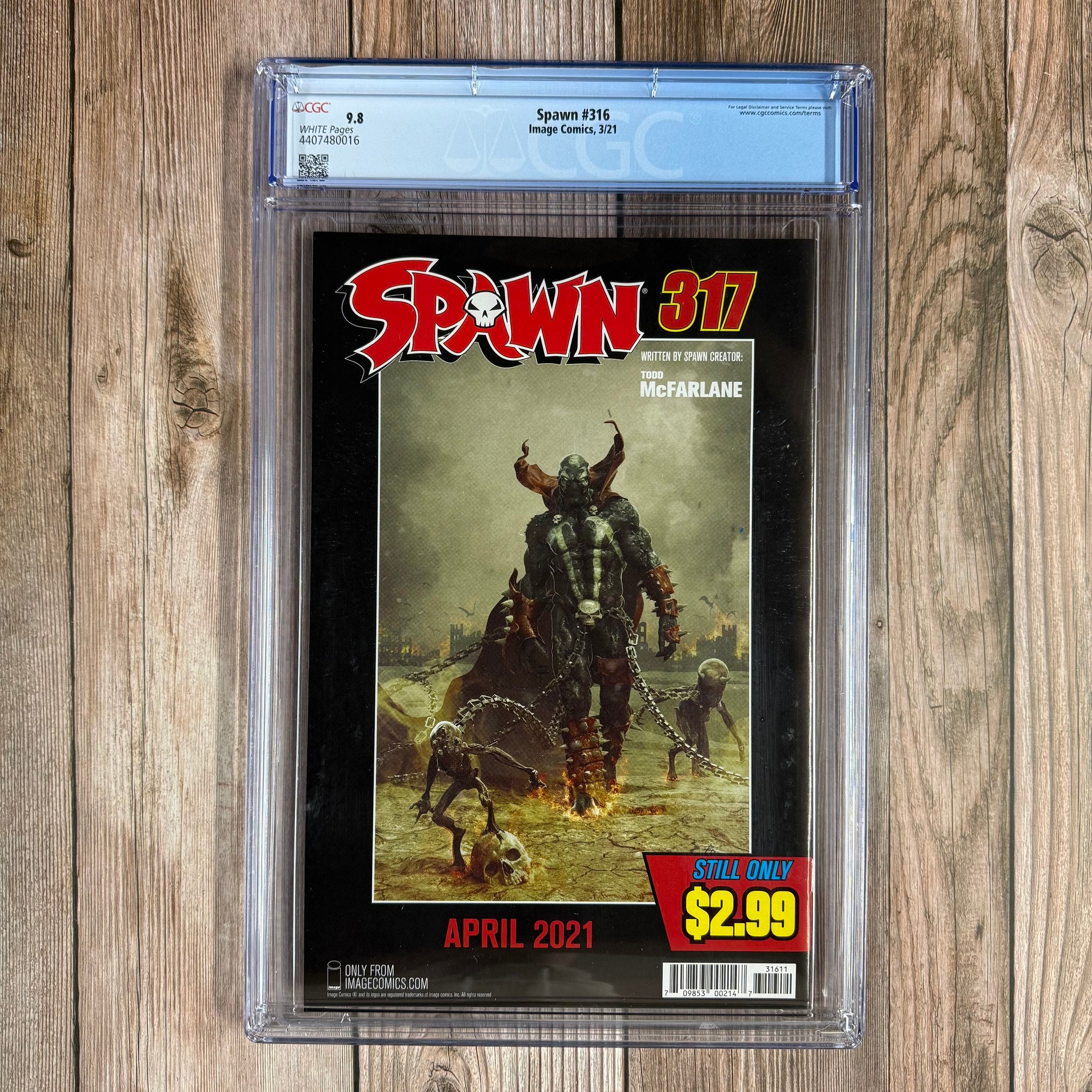 Spawn #316 CGC 9.8 WP 1st Full Appearance of Plague Spawn (Cert