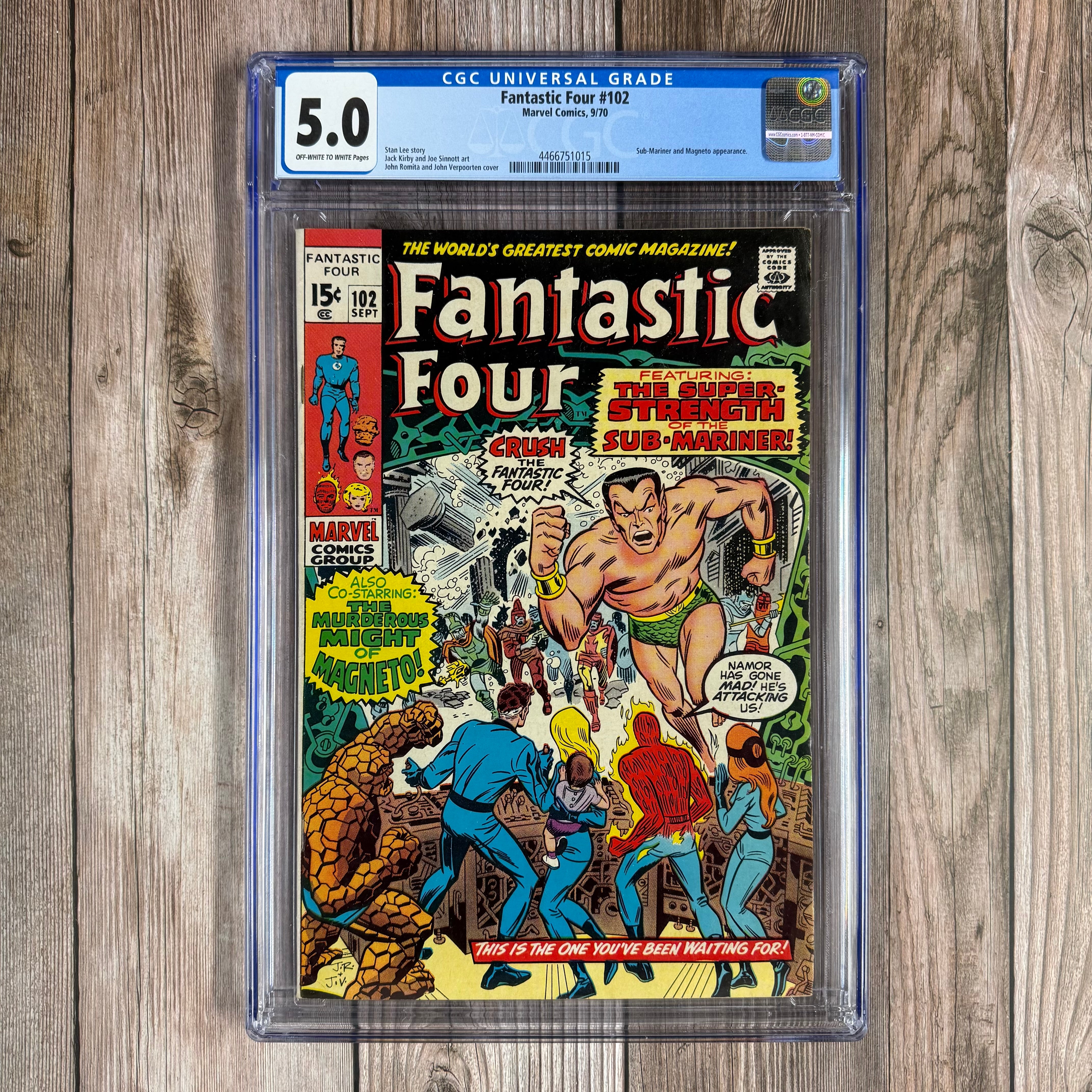 Fantastic Four #102 CGC 5.0 Final continuous Stan Lee and Jack