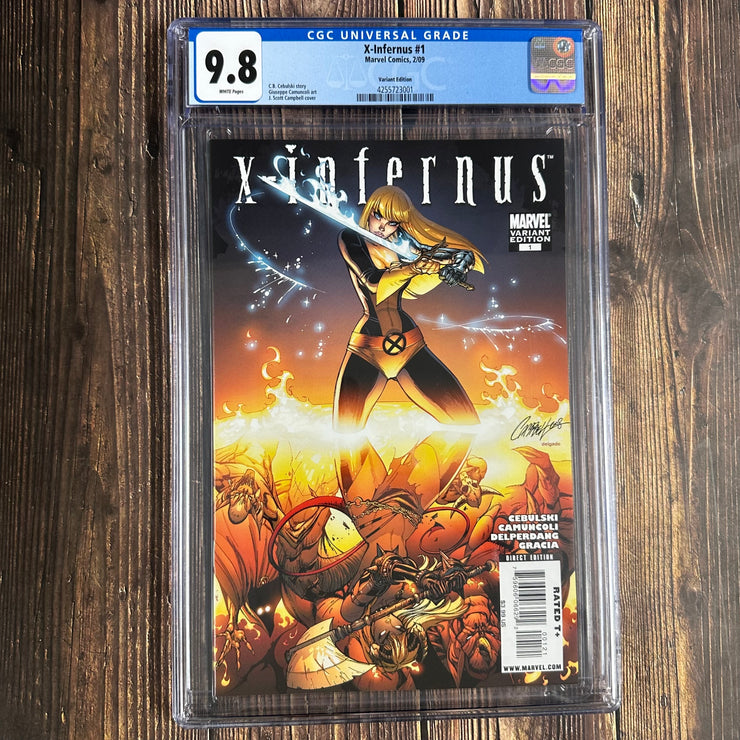 X-Infernus #1 CGC 9.8 1:20 Variant cover by J. Scott Campbell