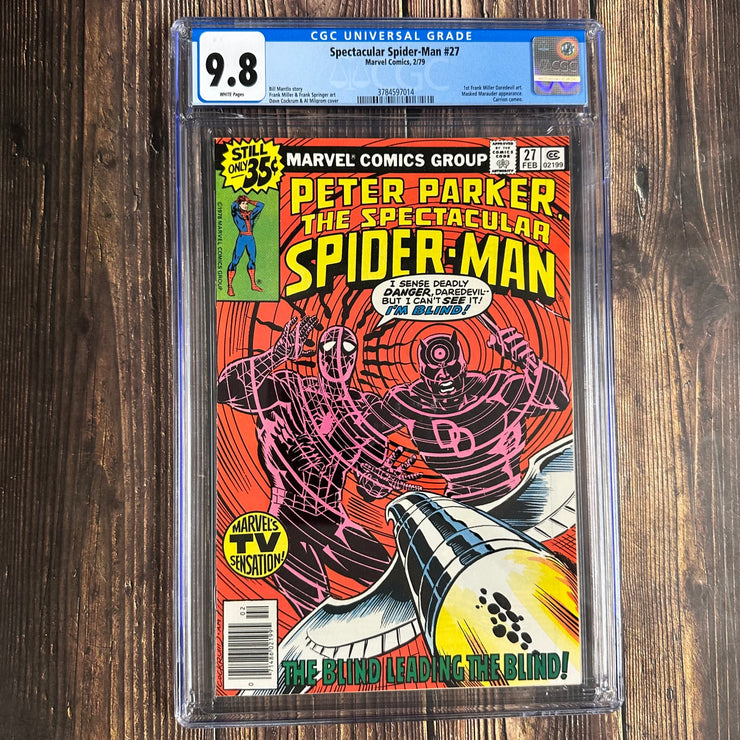 Spectacular Spider-Man #27 CGC 9.8 WP, First artwork on Daredevil by Frank Miller