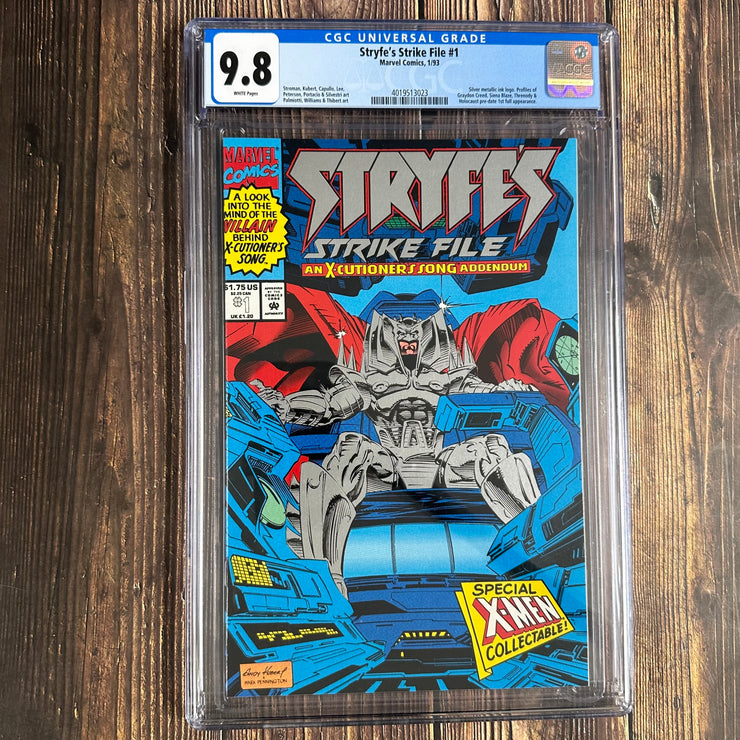 Stryfe's Strike File #1 CGC 9.8 Silver Metallic Ink Logo