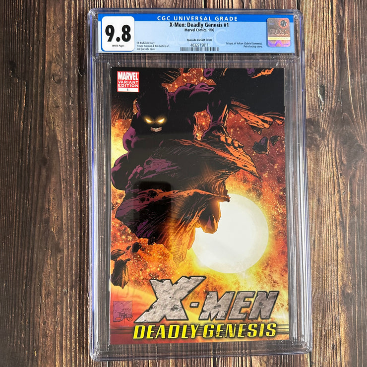 X-Men: Deadly Genesis #1 CGC 9.8 Variant cover by Joe Quesada, 1st app of Vulcan