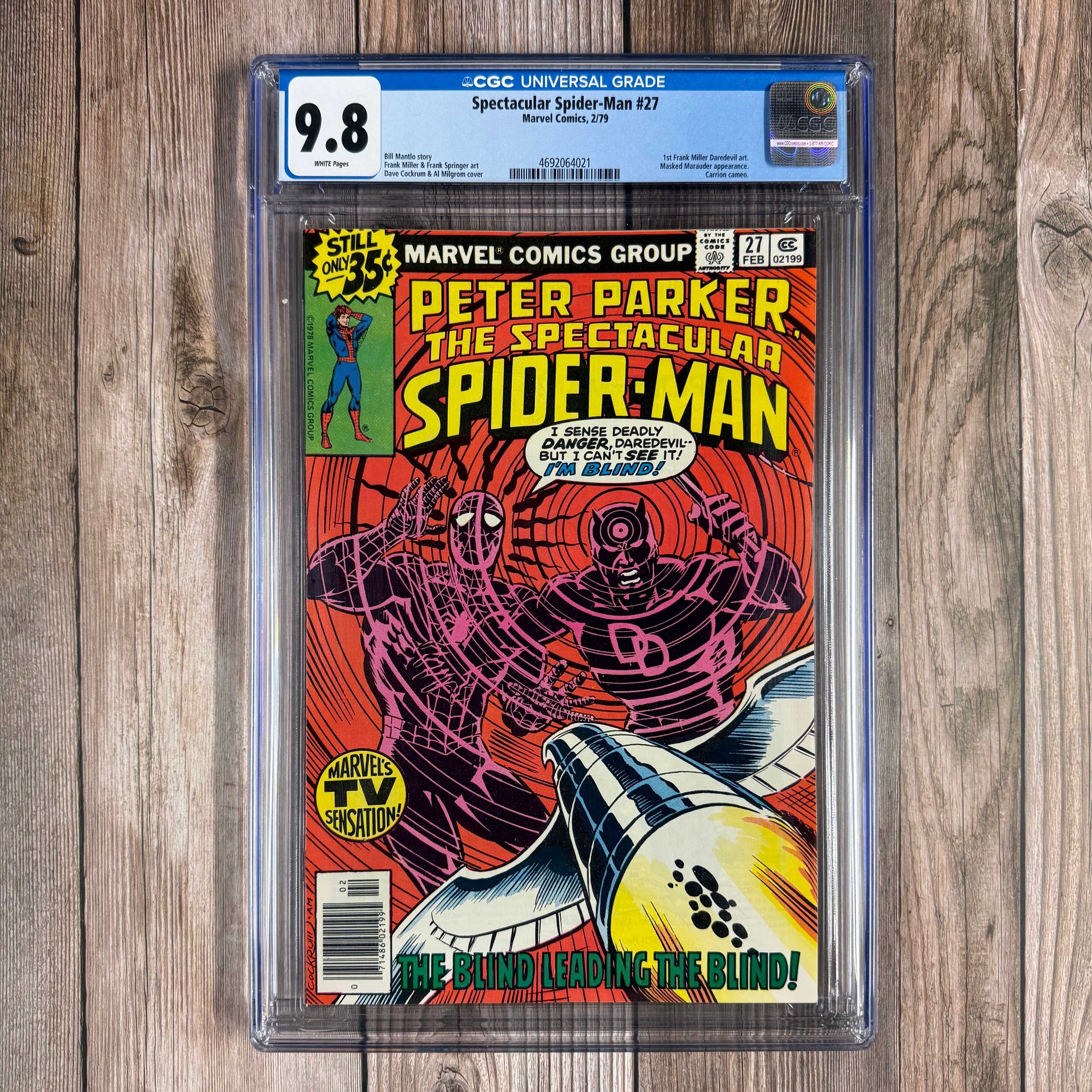 Spectacular Spider-Man #27 CGC 9.8 WP 1st Frank Miller artwork on