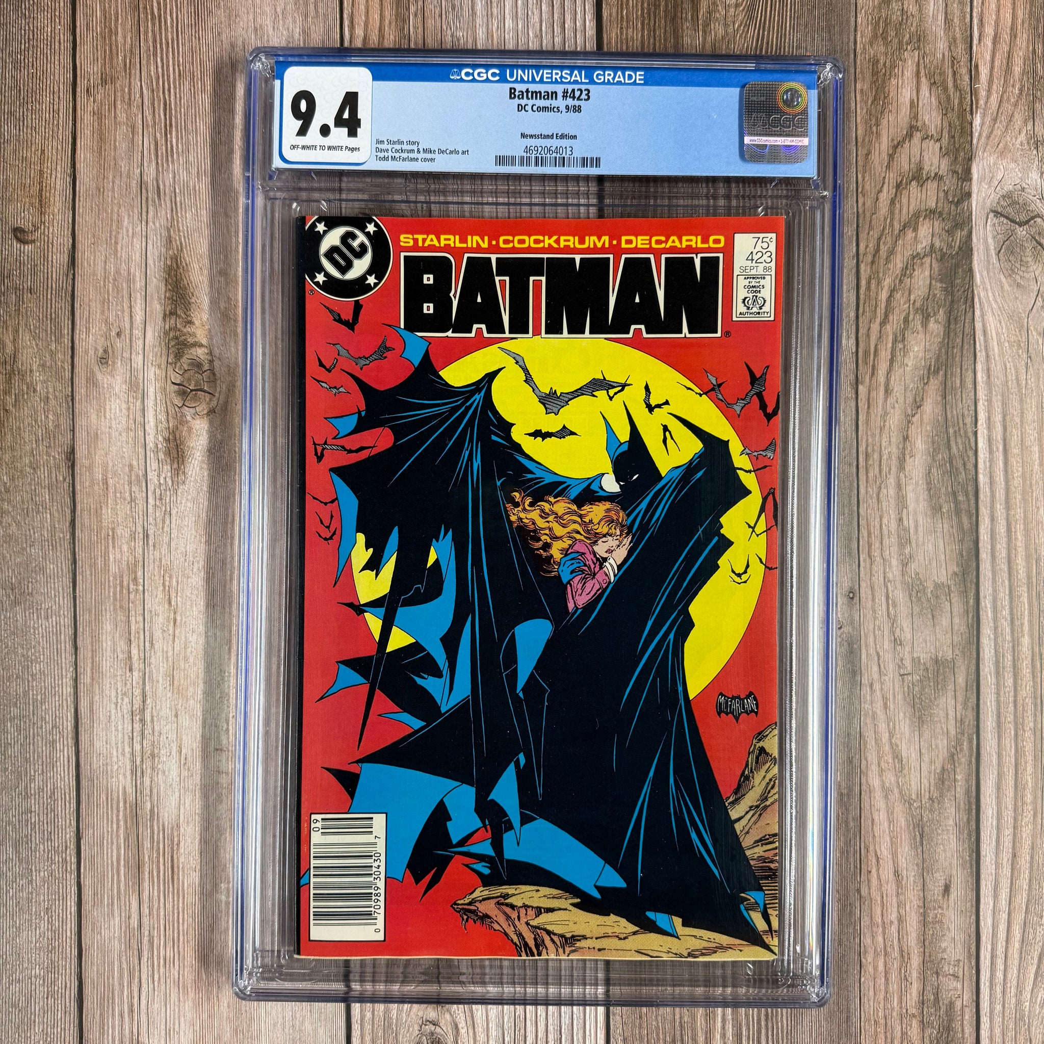Batman #423 CGC 9.4 ICONIC cover art by Todd McFarlane NEWSSTAND