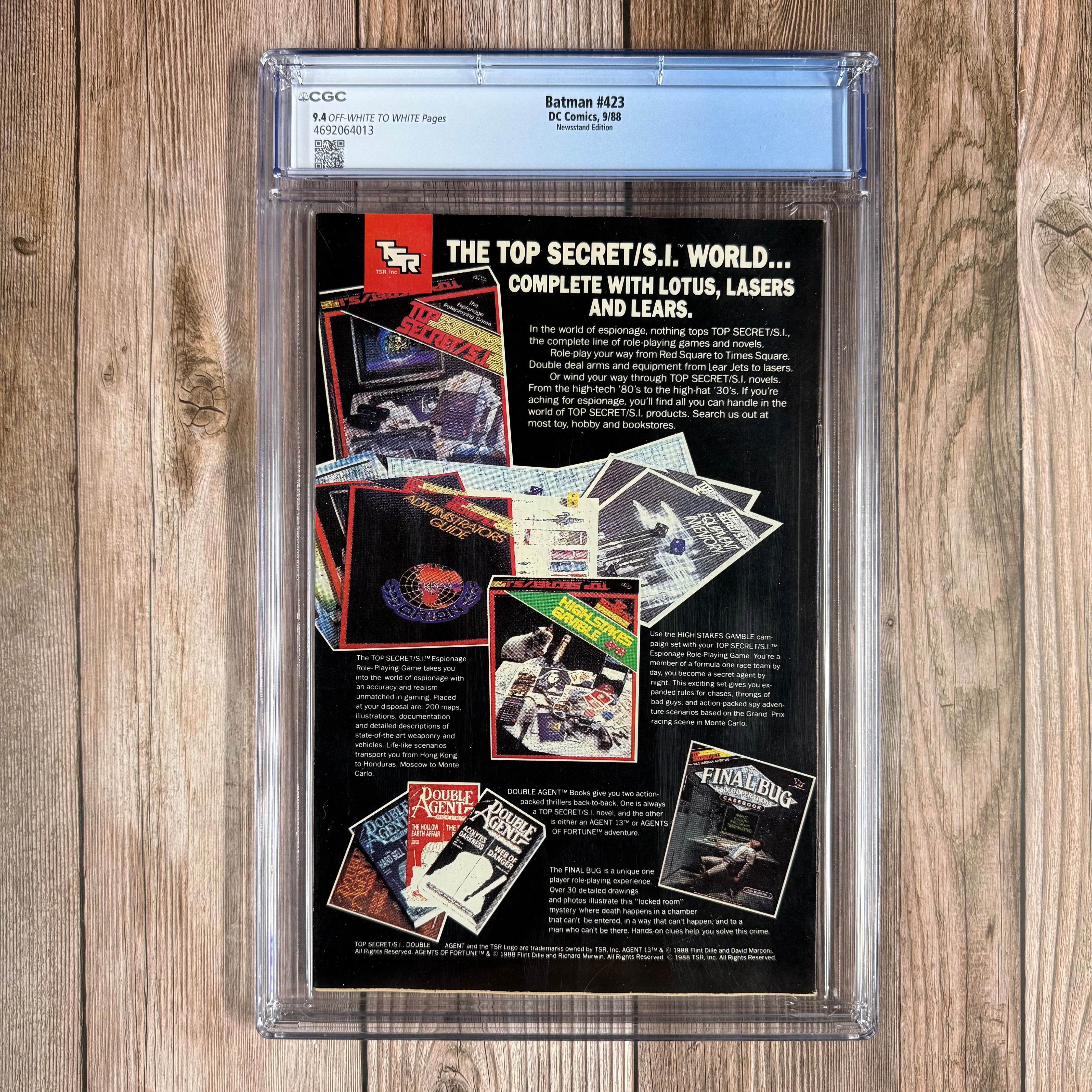 Batman #423 CGC 9.4 ICONIC cover art by Todd McFarlane NEWSSTAND