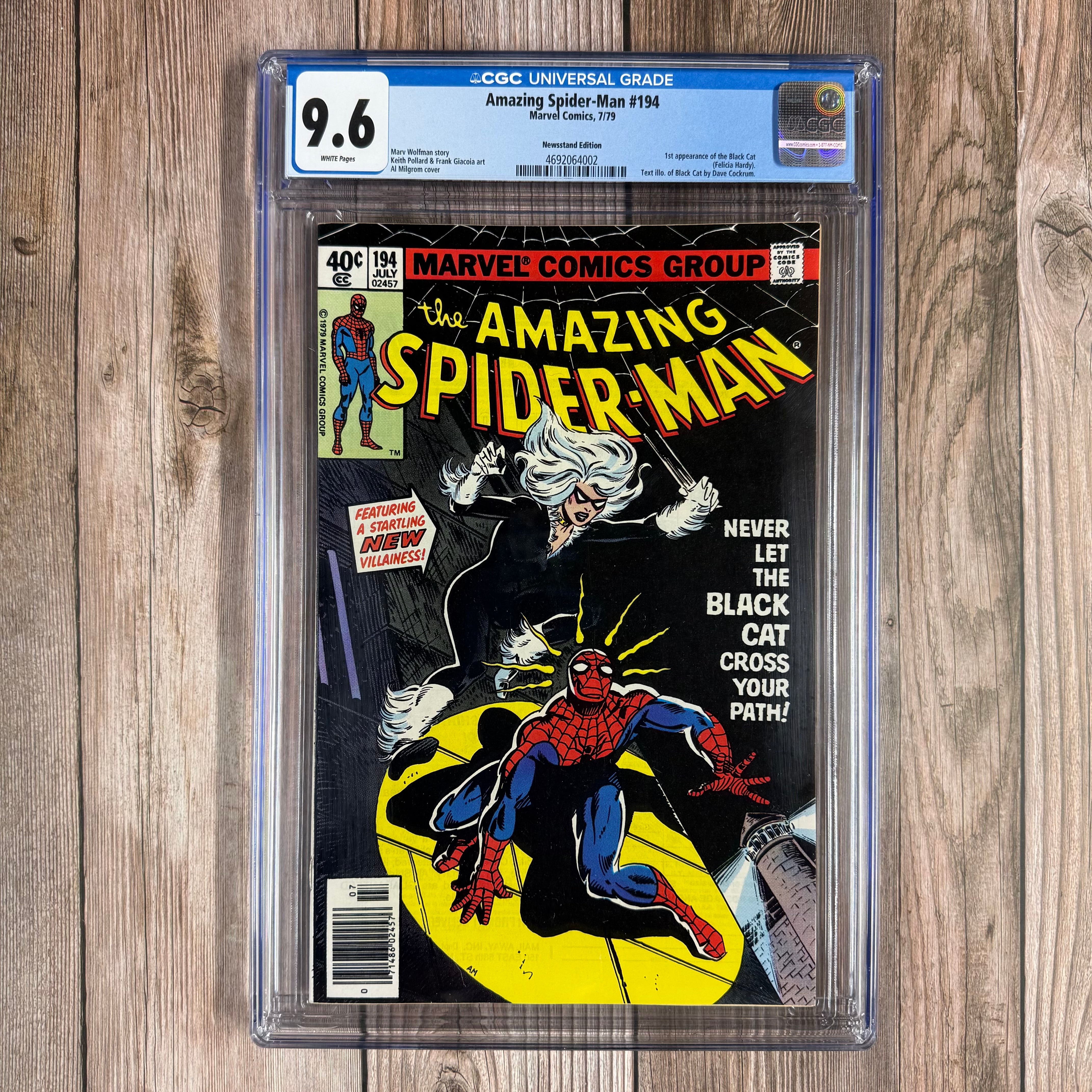 Amazing Spider-Man #194 CGC 9.6 WP 1st Appearance of the Black Cat Amazing Spider-Man #194 CGC 9.6 WP 1st Appearance of the Black Cat