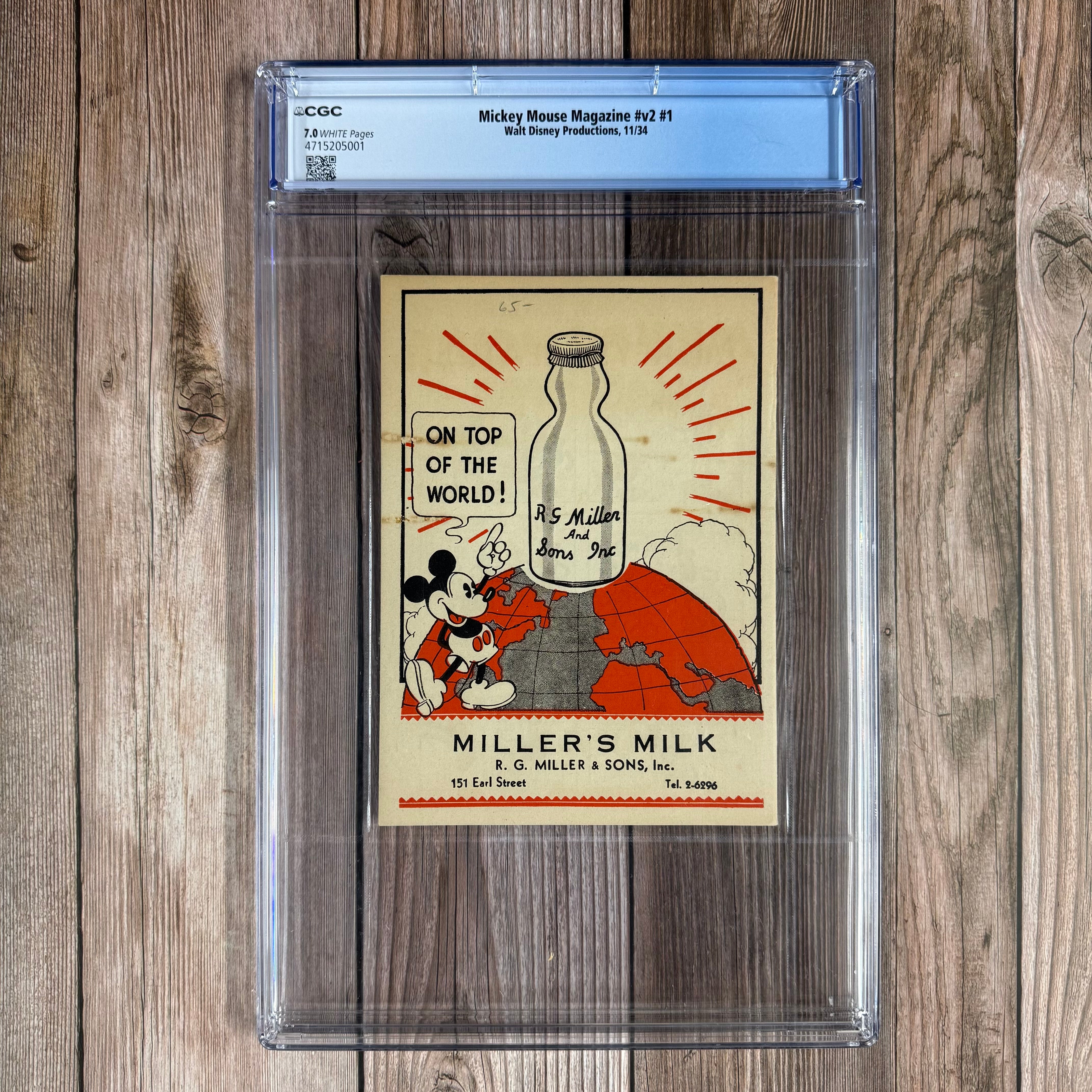Mickey Mouse Magazine #v2 #1 CGC 7.0 WP 3rd Mickey Mouse comic