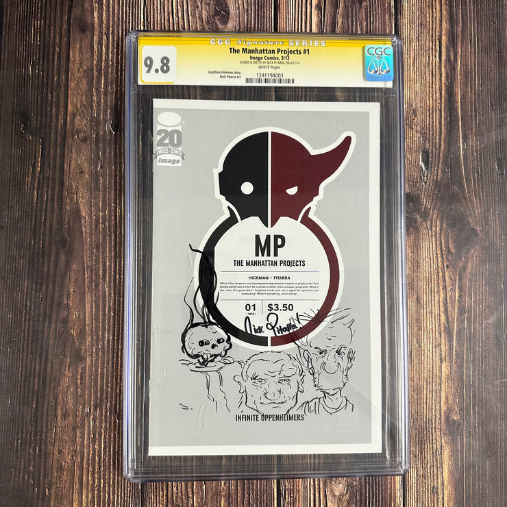 The Manhattan Projects #1 CGC 9.8 Signed & Sketch by Nick Pitarra