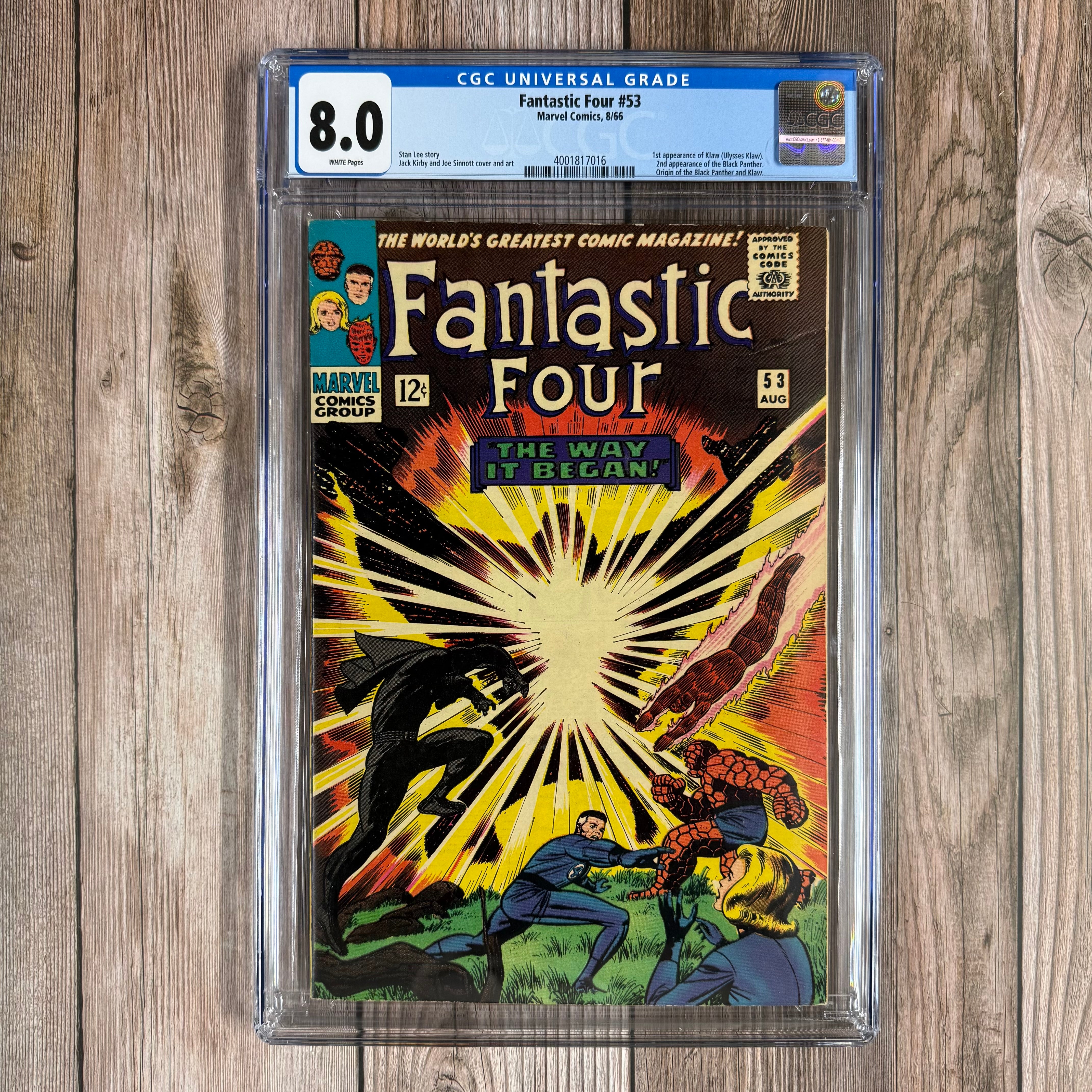 洋楽 12' The Fantastic Aleems Fantastic Four #53 CGC 8.0 WP 1st Appearance of Klaw and T'Chaka
