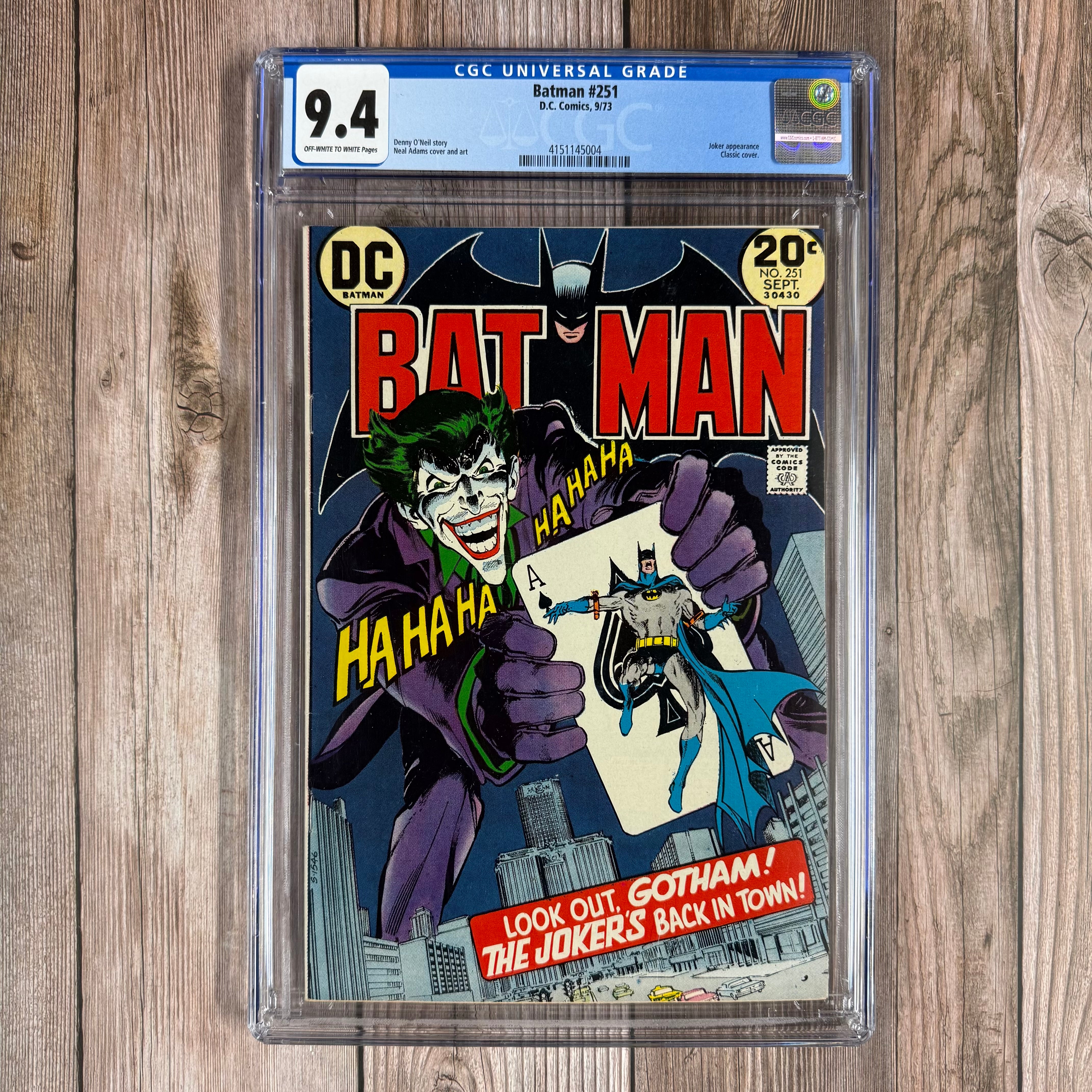 Batman #251 CGC 9.4 CLASSIC Joker Cover and Appearance (Cert 5004