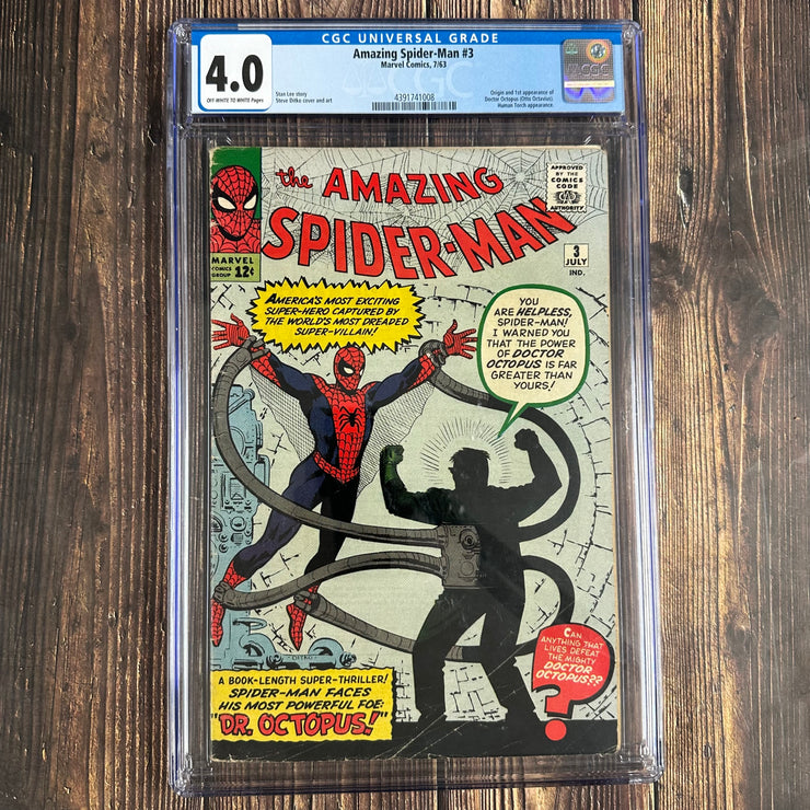 Amazing Spider-Man #3 CGC 4.0 1st app, cover & origin of Dr. Octopus