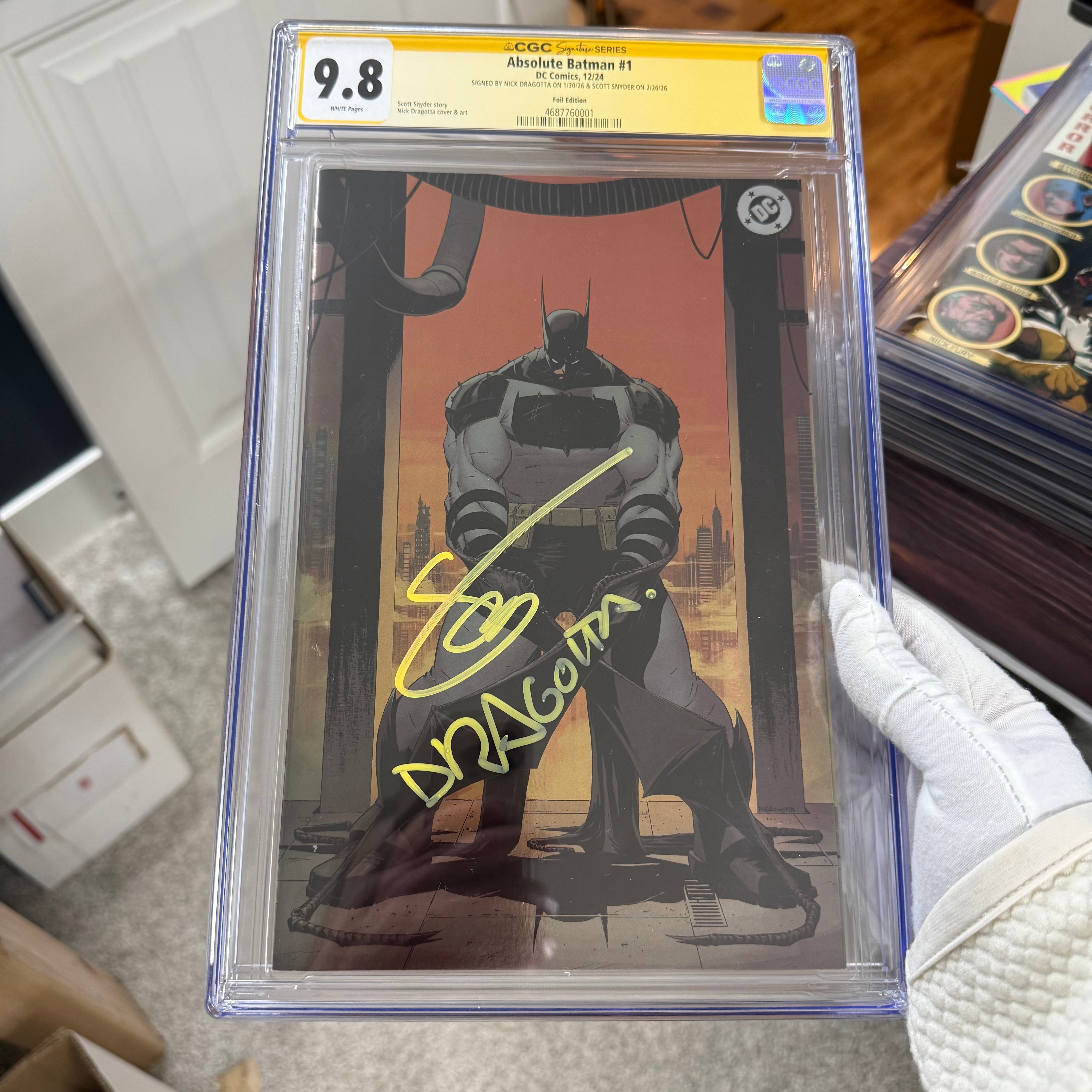 Absolute Batman #1 CGC 9.8 WP SS Signed by Nick Dragotta and Scott