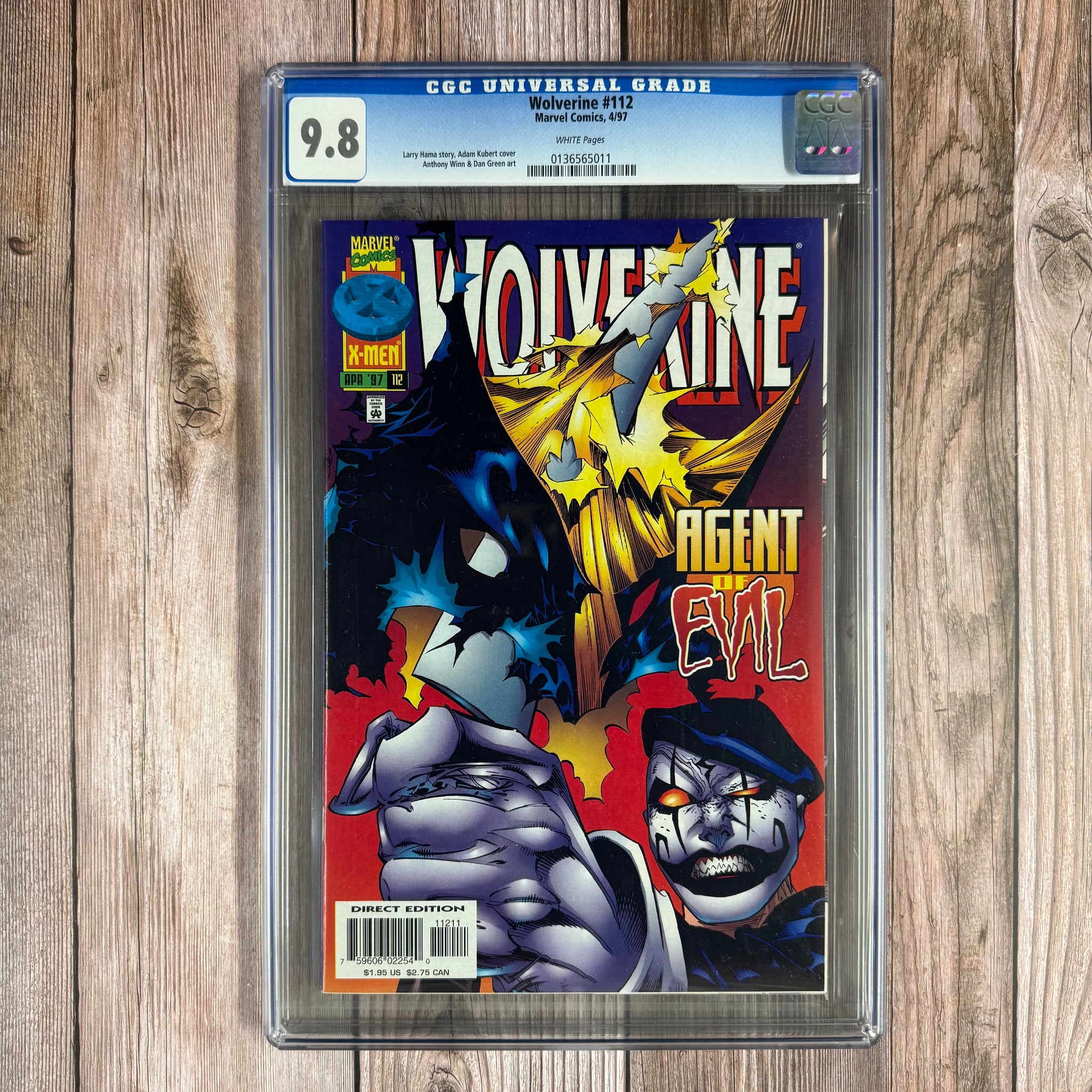 カヲルページ Wolverine #112 CGC 9.8 WP Cover art by Adam Kubert (Cert 5011