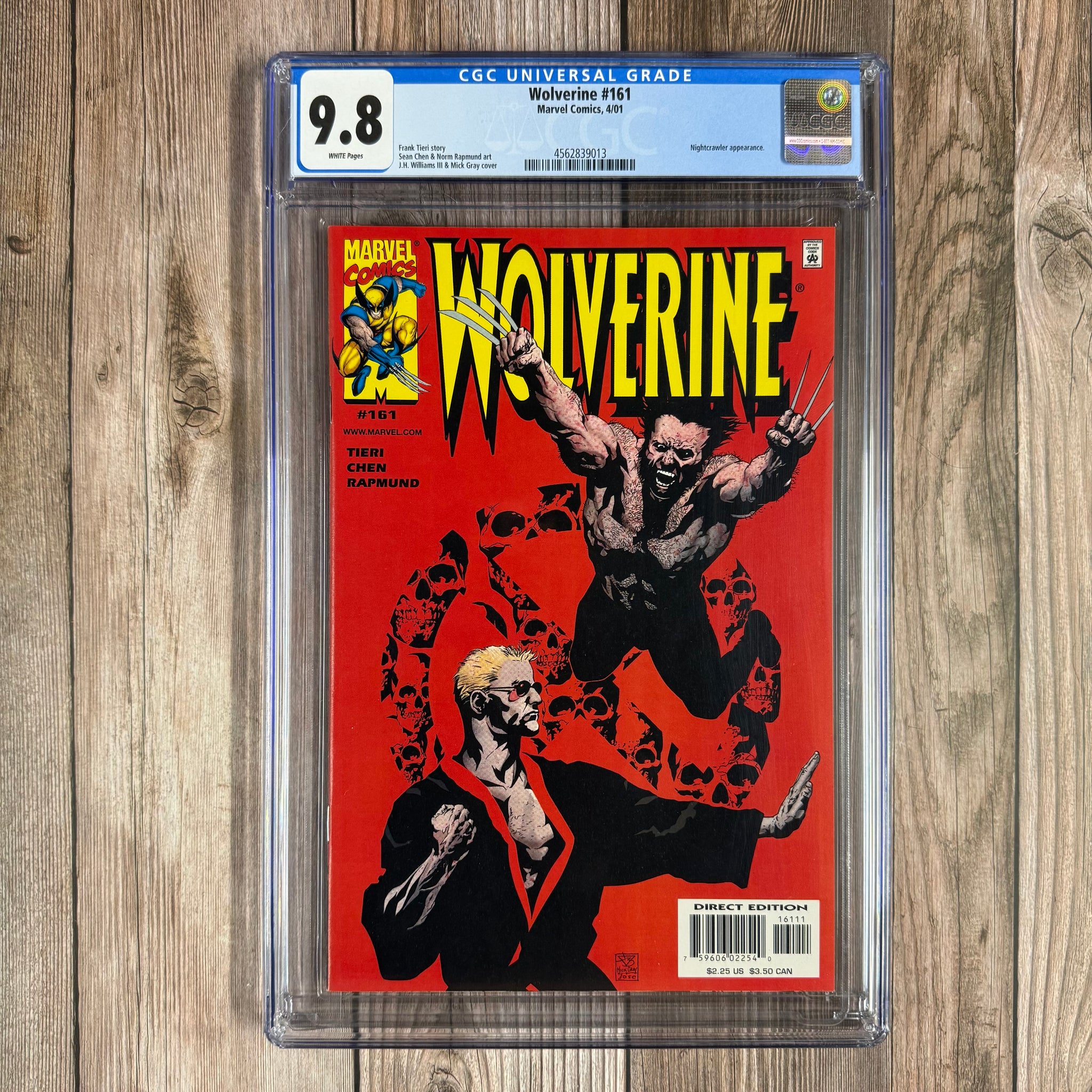 Wolverine #161 CGC 9.8 WP Cover art by J.H. Williams III (Cert
