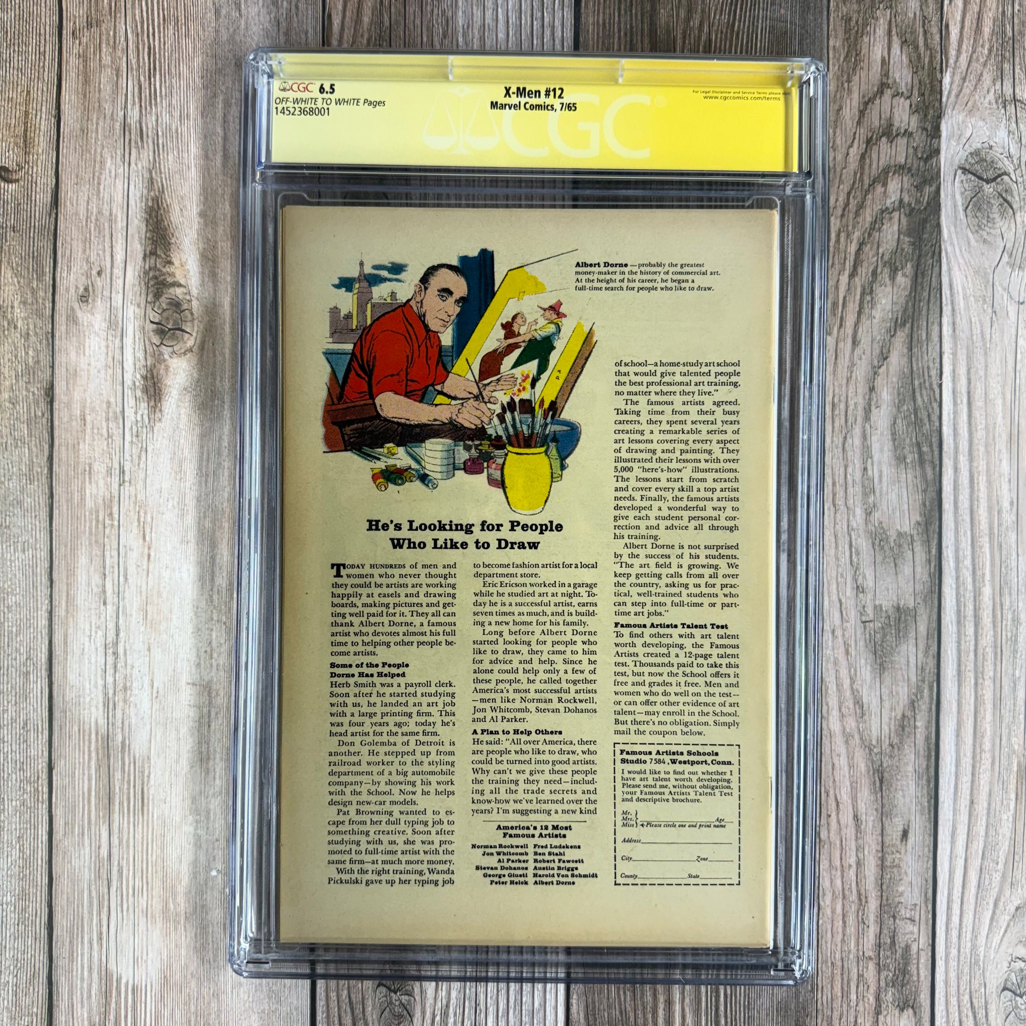 X-Men #12 CGC 6.5 SS Signed by Stan Lee, Origin & 1st Appearance
