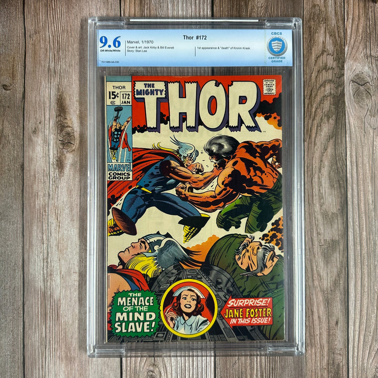 Thor #172 CBCS 9.6 Old Label, Cover art by Jack Kirby, 1st appearance & "death" of Kronln Krask