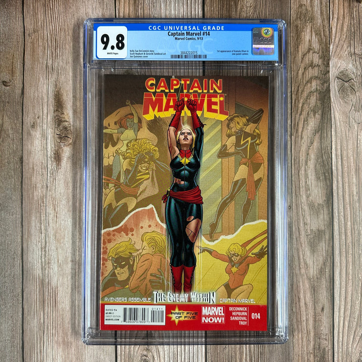 Captain Marvel #14 CGC 9.8 WP 1st cameo appearance of Kamala Khan
