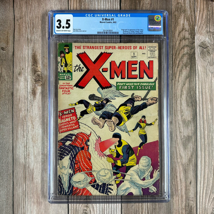 X-Men #1 CGC 3.5 1st appearance of the X-Men: Cyclops, Jean Grey, Iceman, Angel, Beast, Professor X, and Magneto *Trade Avail.