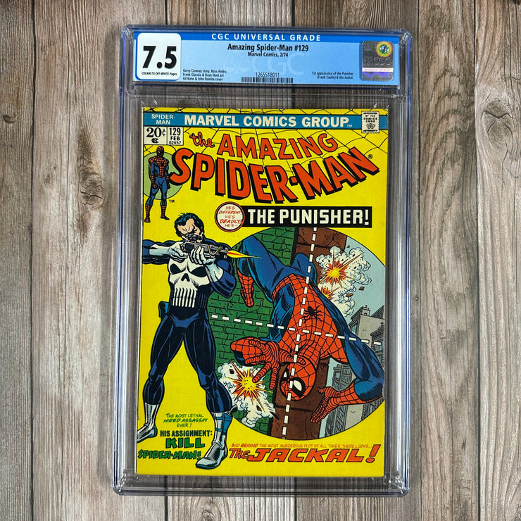 Amazing Spider-Man #129 CGC 7.5 ICONIC cover by John Romita Sr. 1st appearance of the Punisher & Jackal