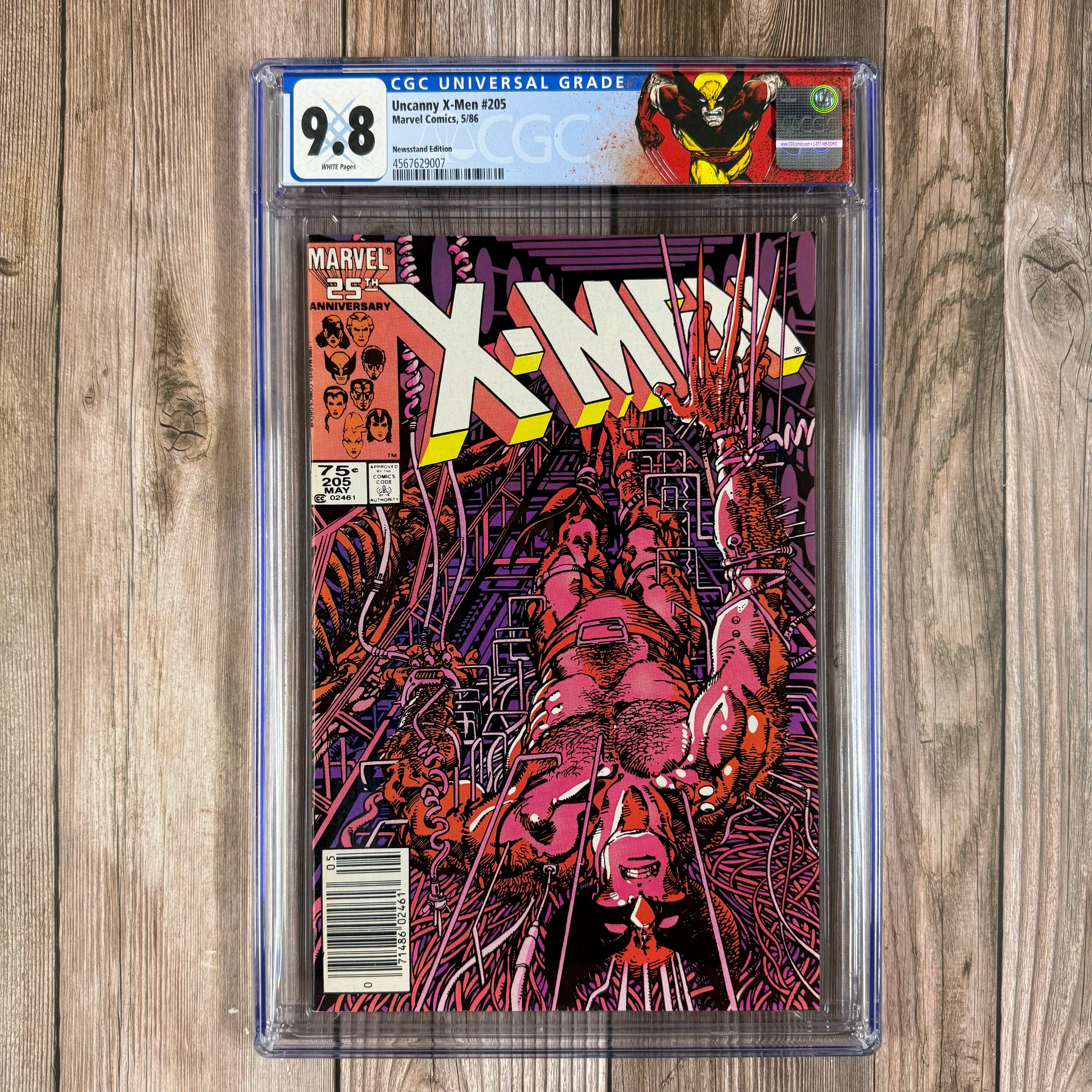 Uncanny X-Men #205 CGC 9.8 WP Custom Label, ICONIC Cover art by