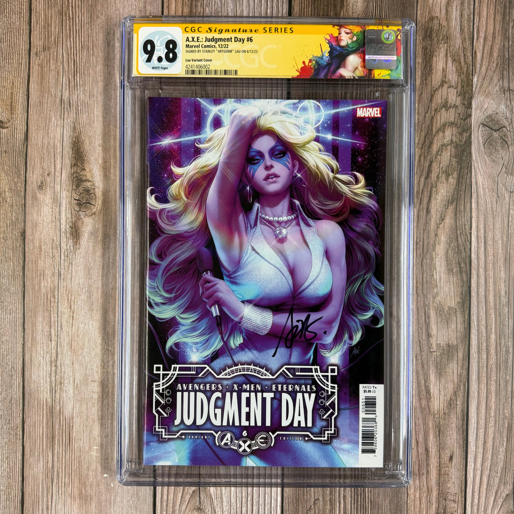 A.X.E.: Judgment Day #6 CGC 9.8 WP Custom Label, SS Signed by