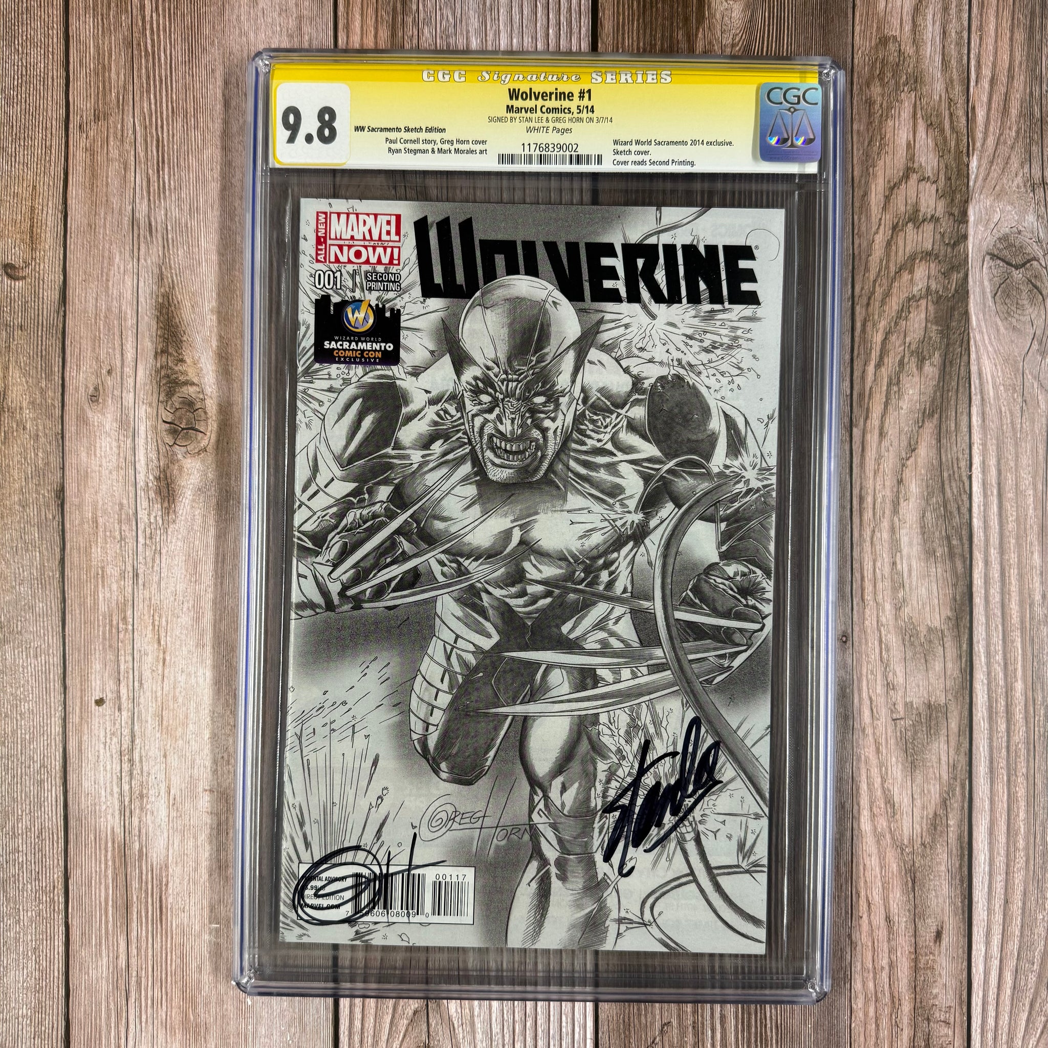 Wolverine #1 CGC 9.8 WP Signed by Stan Lee & Greg Horn, WW
