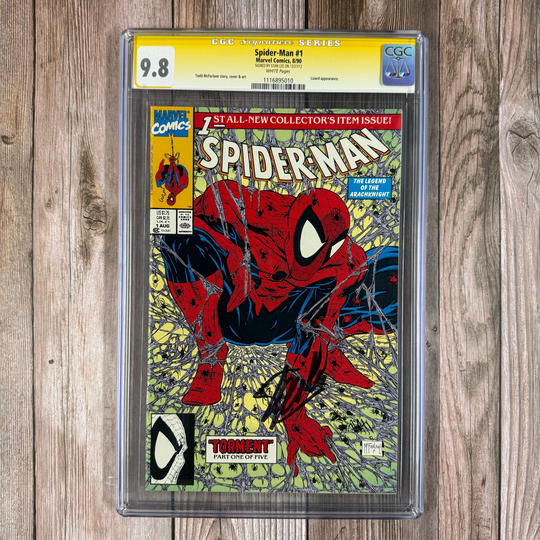 サッマンページ Spider-Man #1 CGC 9.8 WP SS Signed by Stan Lee, ICONIC cover art
