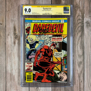 Daredevil #131 CGC 9.0 SS Signed by Marv Wolfman, Origin & 1st appearance of the new Bullseye (Cert 5006)
