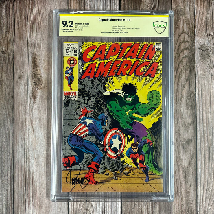 Captain America #110 CBCS 9.2 Witnessed Signature of Jim Steranko, 1st appearance of Madame Hydra (later Viper) & Rick Jones as the fourth Bucky *