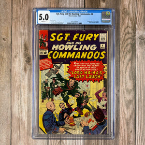 Sgt. Fury and His Howling Commandos #4 CGC 5.0 WP Death of Junior Juniper (Cert 4014)