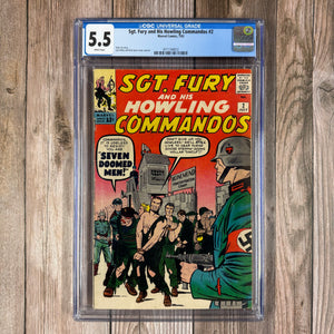 Sgt. Fury and His Howling Commandos #2 CGC 5.5 WP Cover Art by Jack Kirby and Dick Ayers (Cert 4012)