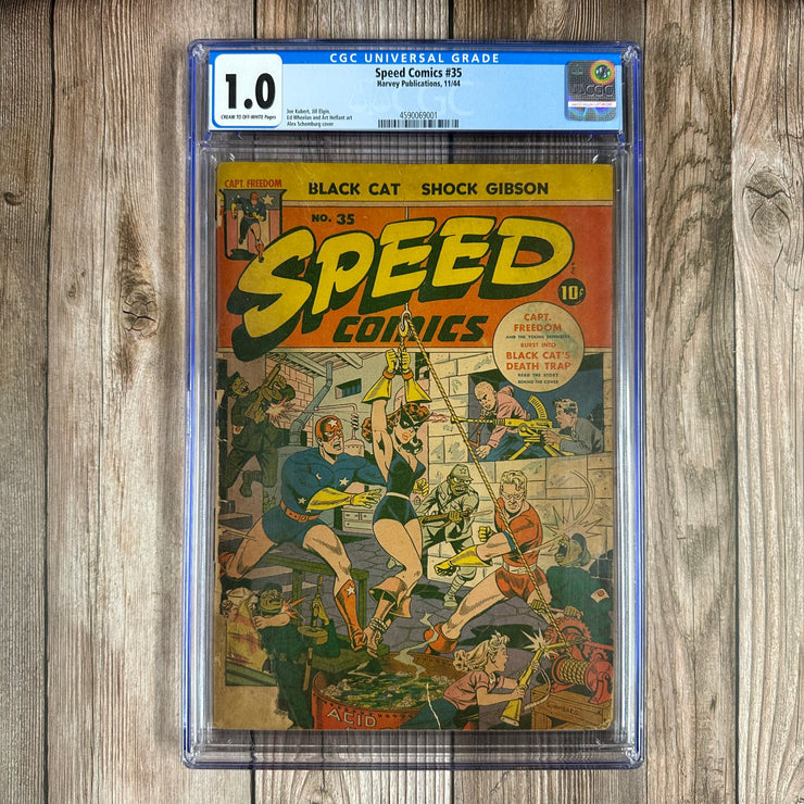 Speed Comics #35 CGC 1.0 Bondage cover art by Alex Schomburg