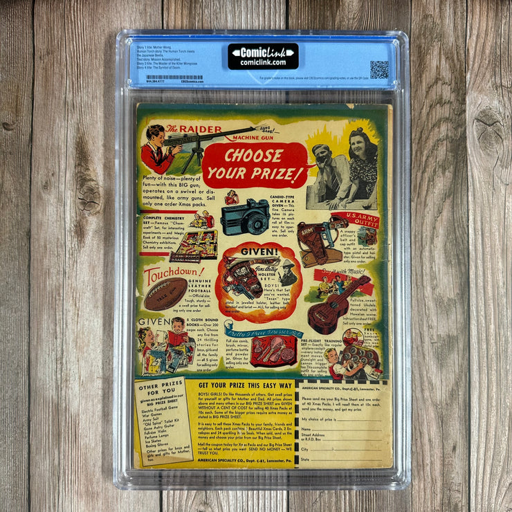 Captain America Comics #33 CBCS 2.0 Classic World War II cover by Alex Schomburg *Trade Avail.