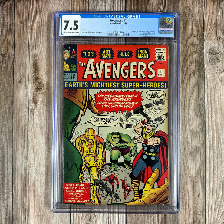 The Avengers #1 CGC 7.5 1st team appearance and origin of the Avengers (Hulk, Iron Man, Wasp, Thor & Ant-Man) *Trade Avail.