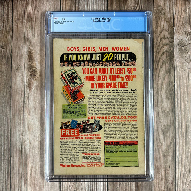 Strange Tales #101 CGC 3.0 Origin of the Fantastic Four retold, Human Torch solo stories begin, Classic cover art by Jack Kirby and Dick Ayers