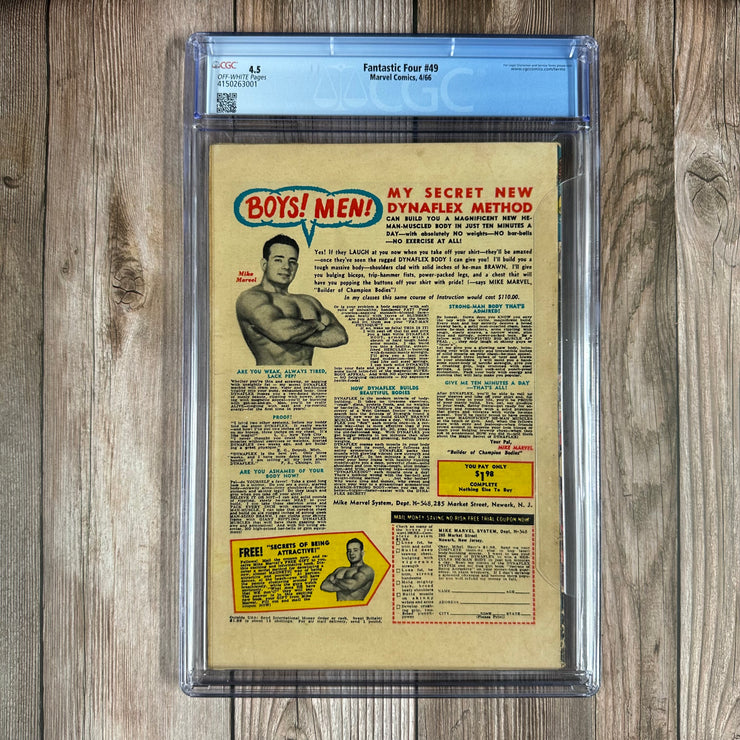 Fantastic Four #49 CGC 4.5 1st full appearance of Galactus, 1st cover and 2nd appearance of the Silver Surfer