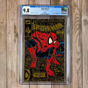 Spider-Man #1 CGC 9.8 WP Gold Edition ICONIC Cover art by Todd McFarlane (Cert 9007)