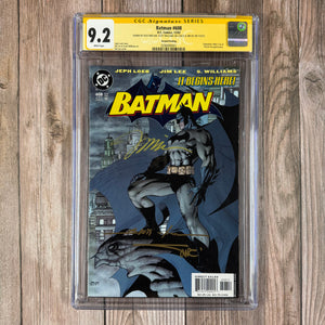 Batman #608 CGC 9.2 WP SS Signed by Alex Sinclair, Scott Williams & Jim Lee, ICONIC Second Printing Variant cover art by Jim Lee (Cert 0001)